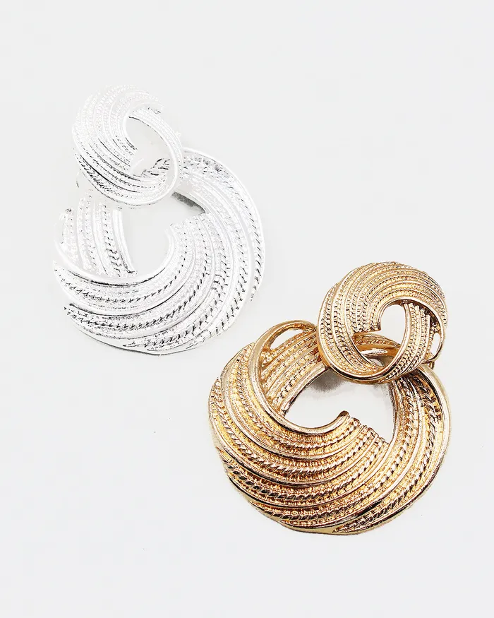 06222023 Earrings Textured Metal Dangle Earrings