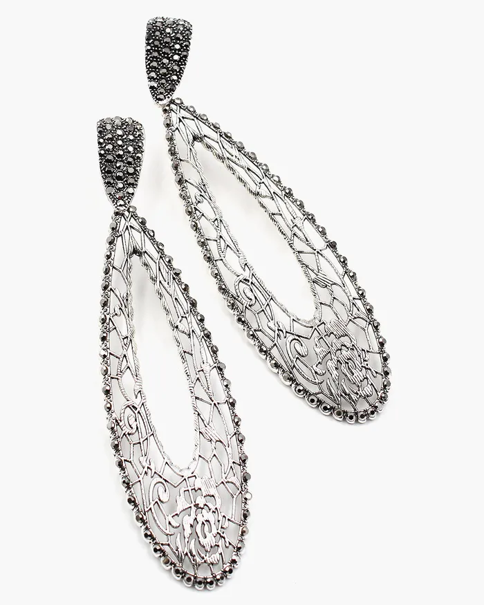 11092023 Earrings Hematite Crystal Stone Earrings