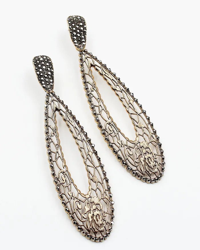 11092023 Earrings Hematite Crystal Stone Earrings 11092023 Earrings Hematite Crystal Stone Earrings