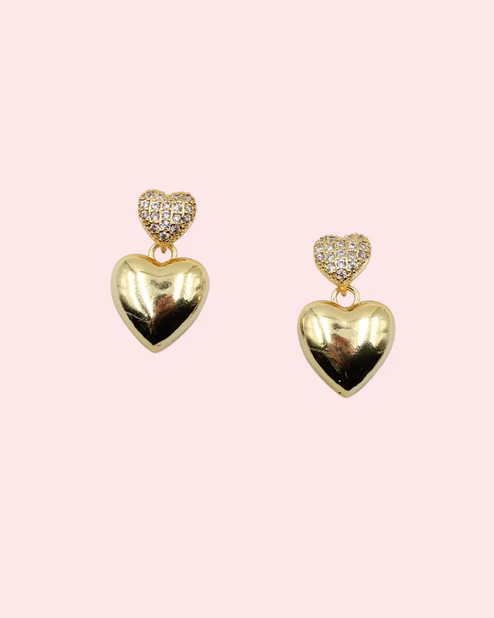 14k Gold Dipped Heart Earrings JAN2025 Earrings