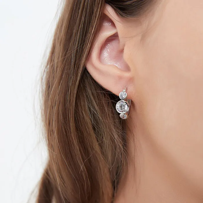 3Stone CZ Necklace and Earrings in Sterling Silver BERRICLE Necklaces