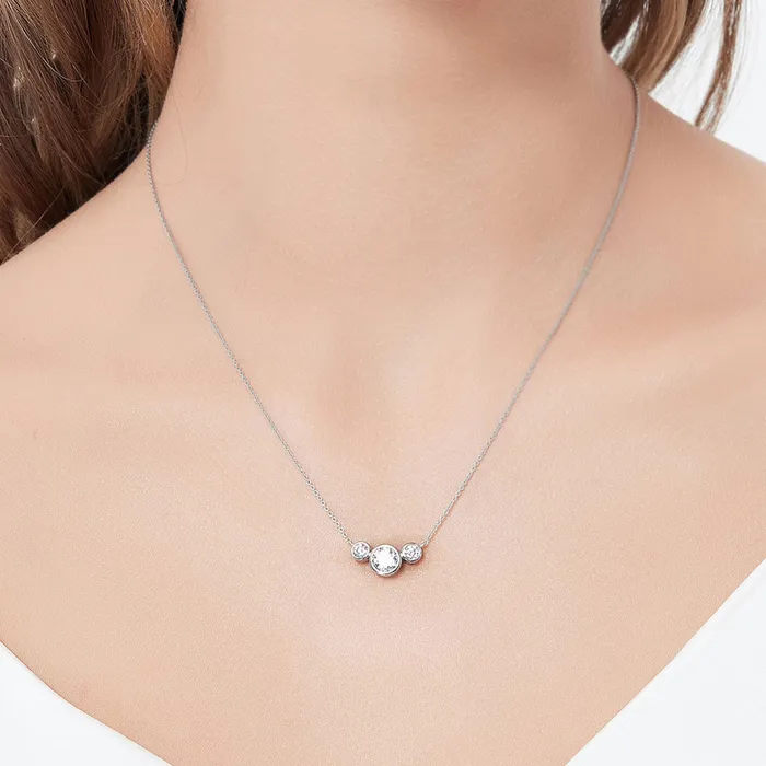 3Stone CZ Necklace and Earrings in Sterling Silver BERRICLE Necklaces