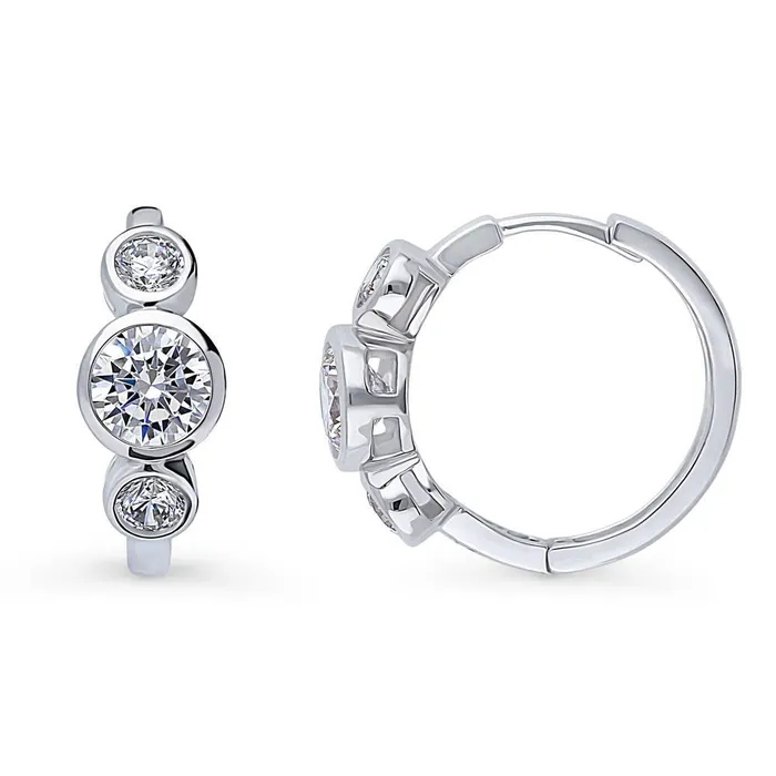 3Stone CZ Necklace and Earrings in Sterling Silver BERRICLE Necklaces