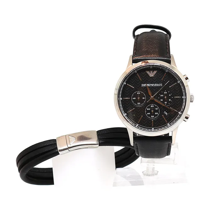 Armani Armani Mens Watch Chronograph With Set Of Bracelet Bracelets Armani Armani Mens Watch Chronograph With Set Of Bracelet Bracelets