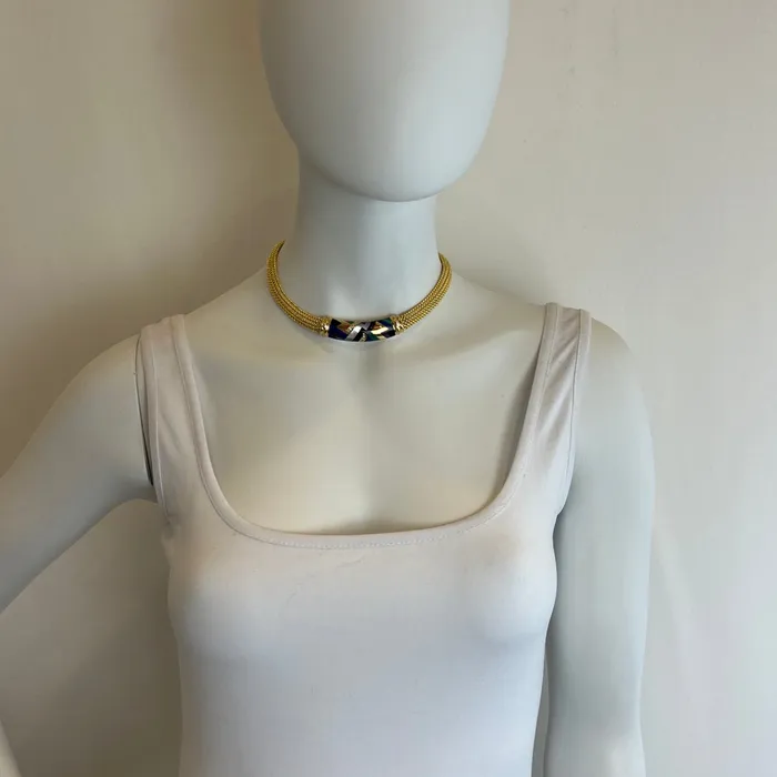 Asch Grossbardt 14K Gold Necklace with Front Element with Inlays Asch Grossbardt Necklaces