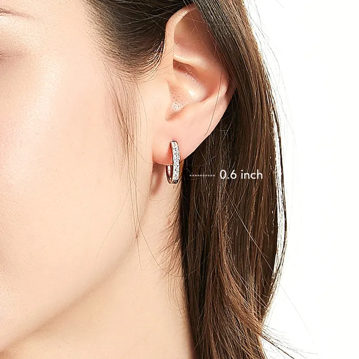 Bar CZ Hoop Earrings in Sterling Silver 2 Pairs BERRICLE Earrings