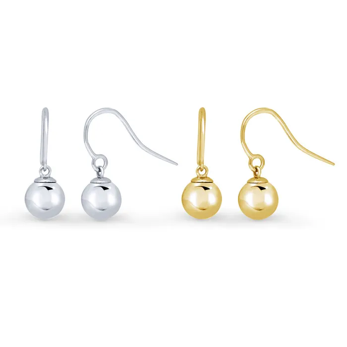 BERRICLE Bead Earrings in Sterling Silver 2 Pairs Earrings