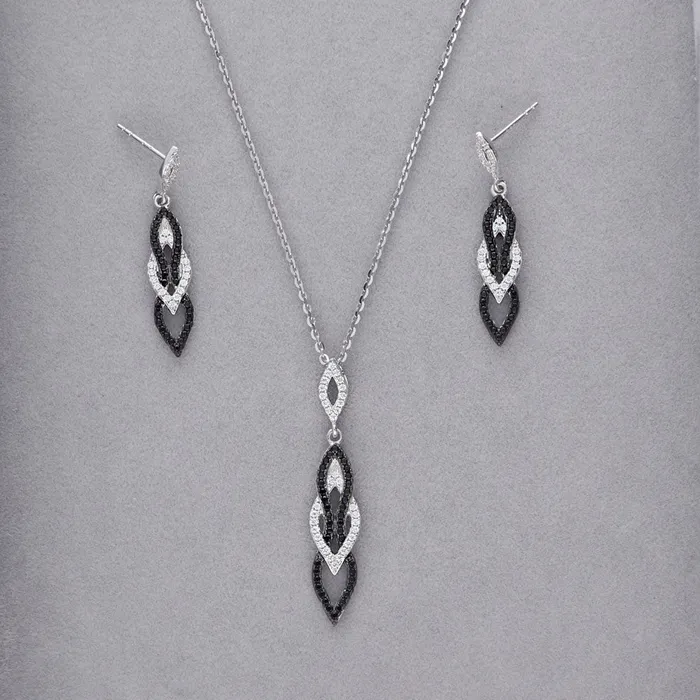 BERRICLE Black White CZ Earrings in Sterling Silver Earrings