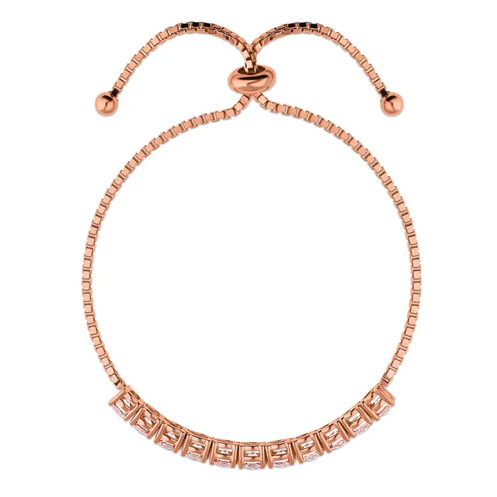 BERRICLE Bracelets Bar CZ Tennis Bracelet in Rose Gold Flashed Sterling Silver 49
