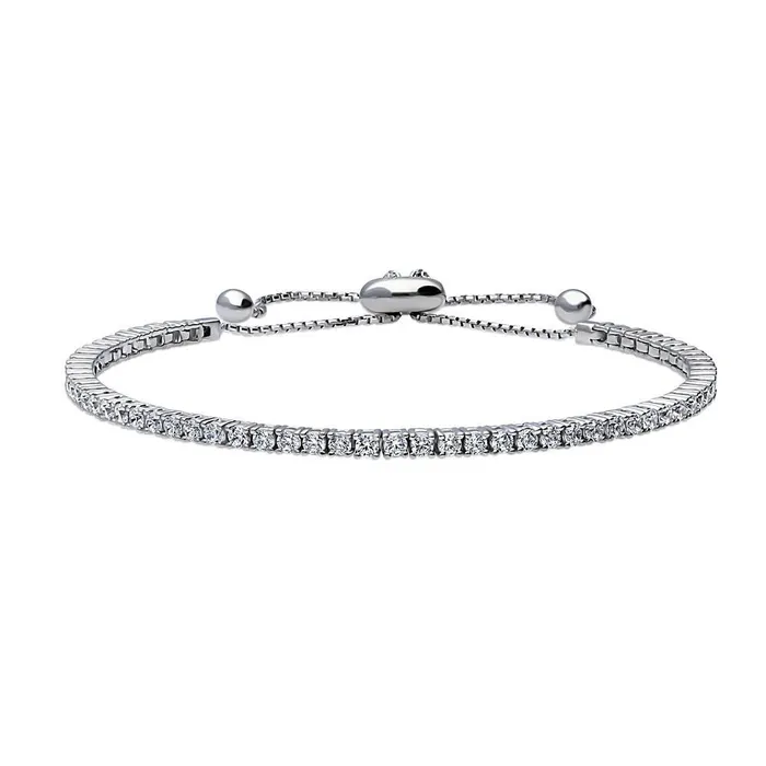 BERRICLE Bracelets Bar CZ Tennis Bracelet in Sterling Silver 610