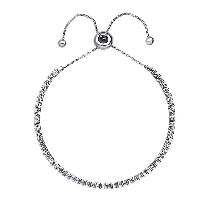 BERRICLE Bracelets Bar CZ Tennis Bracelet in Sterling Silver 610