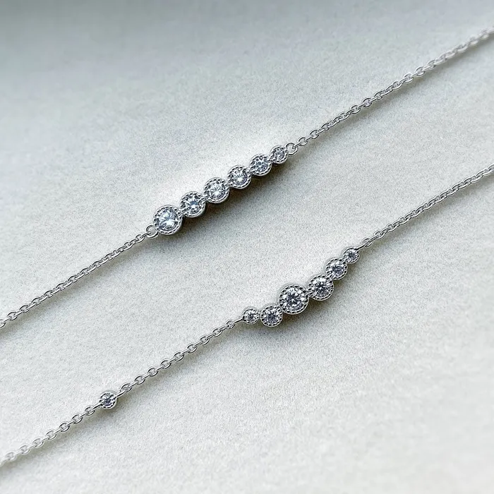 BERRICLE Bubble Bar CZ Rolo Chain Bracelet in Sterling Silver Bracelets