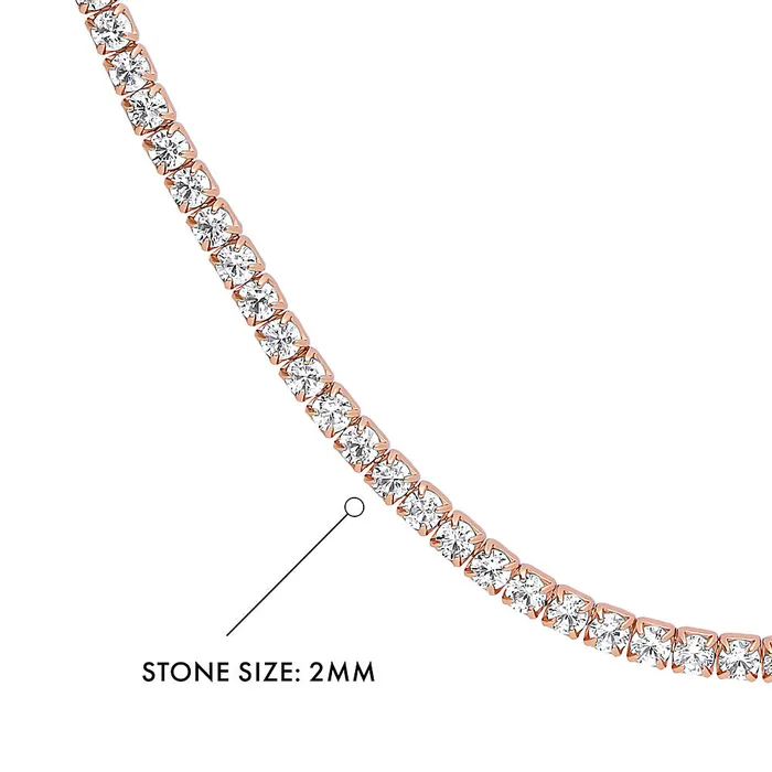 BERRICLE CZ Tennis Choker Necklace in Sterling Silver Necklaces