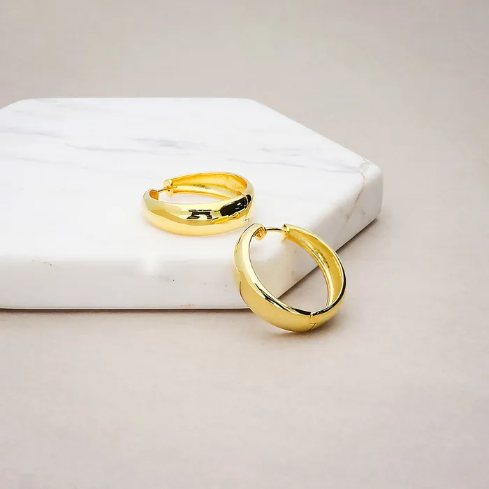 BERRICLE Earrings Dome Hoop Earrings in Sterling Silver 2 Pairs