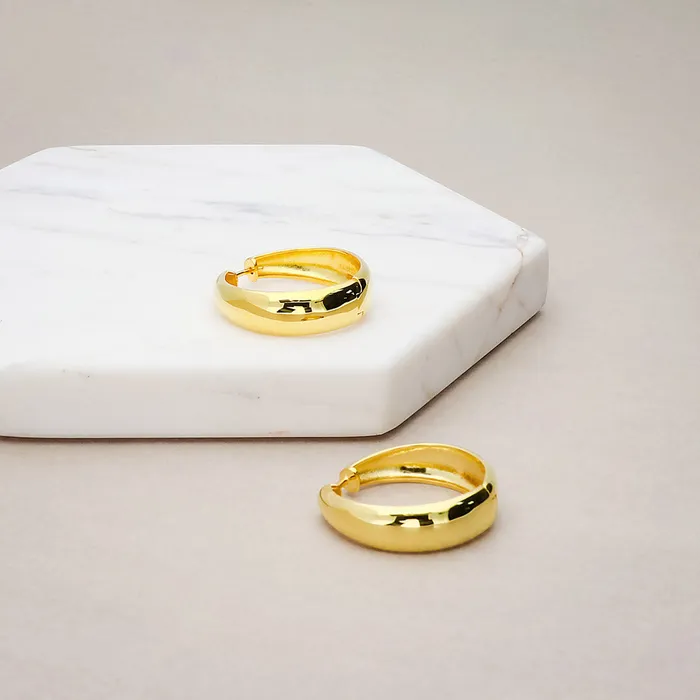 BERRICLE Earrings Dome Hoop Earrings in Sterling Silver 2 Pairs