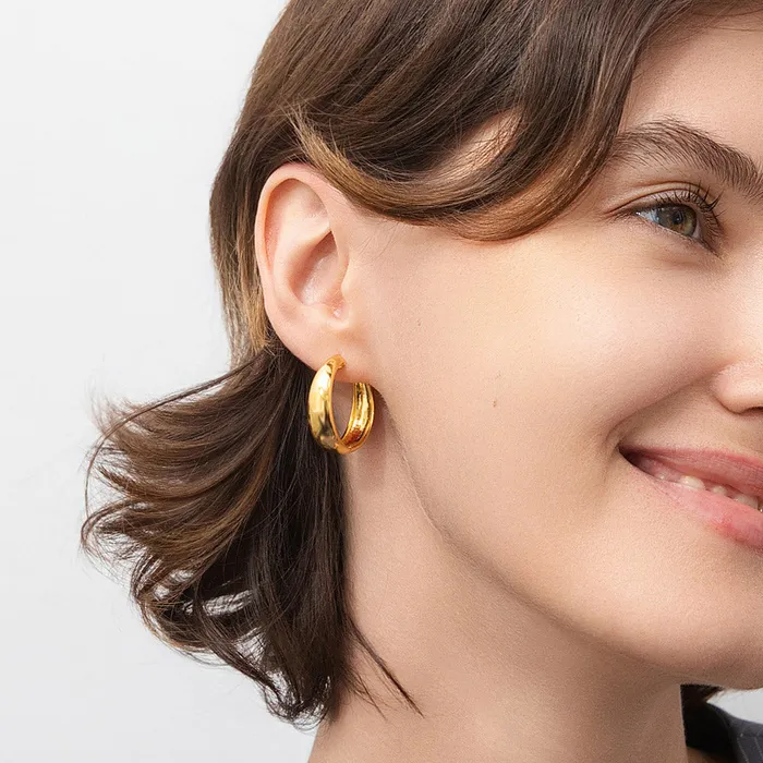 BERRICLE Earrings Dome Hoop Earrings in Sterling Silver 2 Pairs
