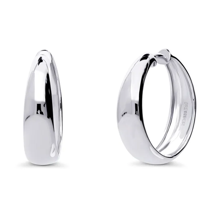 BERRICLE Earrings Dome Hoop Earrings in Sterling Silver 2 Pairs