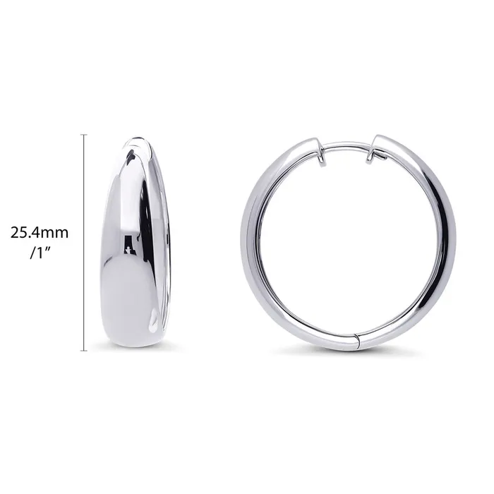 BERRICLE Earrings Dome Hoop Earrings in Sterling Silver 2 Pairs