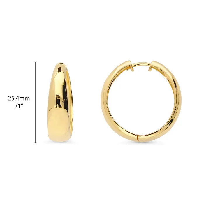 BERRICLE Earrings Dome Hoop Earrings in Sterling Silver 2 Pairs