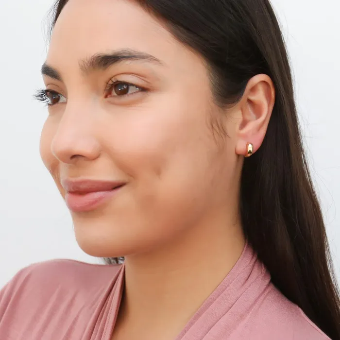 BERRICLE Earrings Dome Huggie Earrings in Sterling Silver 2 Pairs
