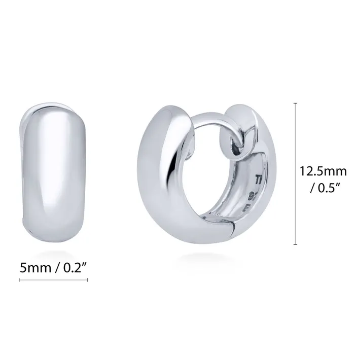 BERRICLE Earrings Dome Huggie Earrings in Sterling Silver 2 Pairs