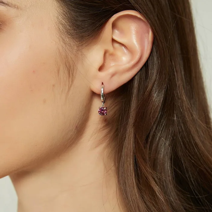BERRICLE Earrings Solitaire CZ Earrings in Sterling Silver 16ct