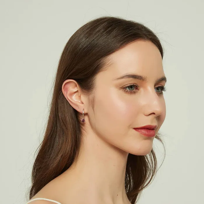 BERRICLE Earrings Solitaire CZ Earrings in Sterling Silver 16ct