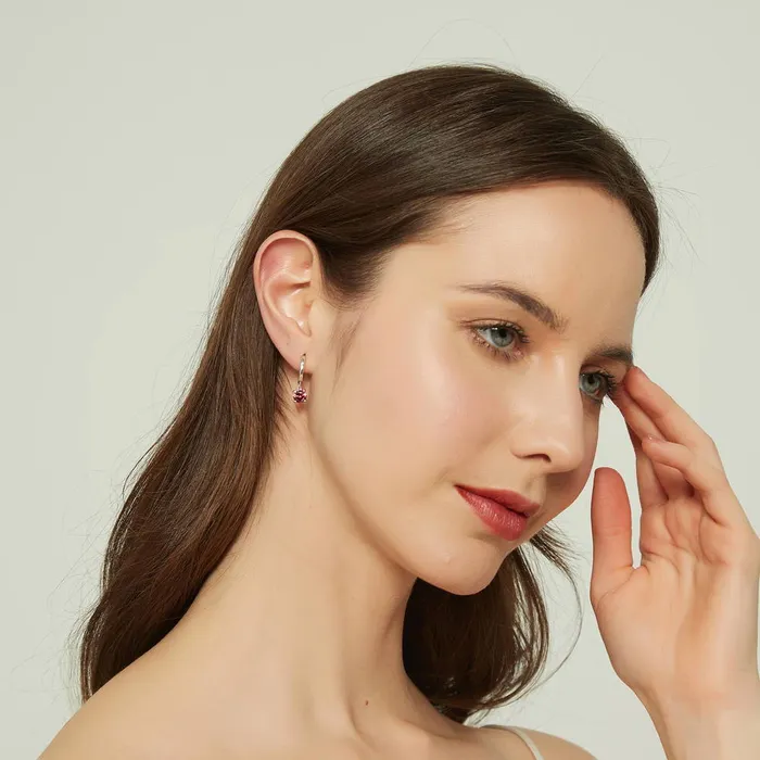 BERRICLE Earrings Solitaire CZ Earrings in Sterling Silver 16ct