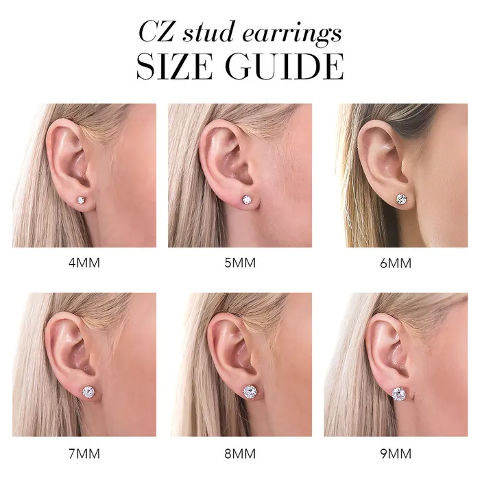 BERRICLE Earrings Solitaire CZ Stud Earrings in Gold Flashed Sterling Silver