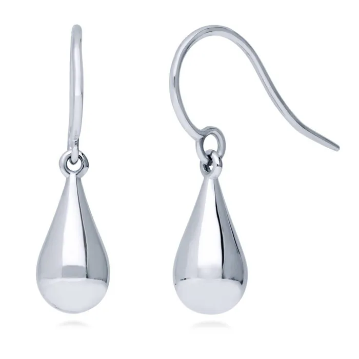 BERRICLE Earrings Teardrop Fish Hook Earrings in Sterling Silver