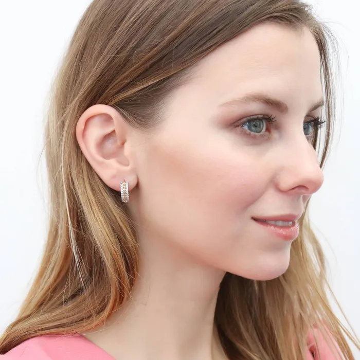 BERRICLE Earrings Yellow CZ Small Hoop Earrings in Sterling Silver 057