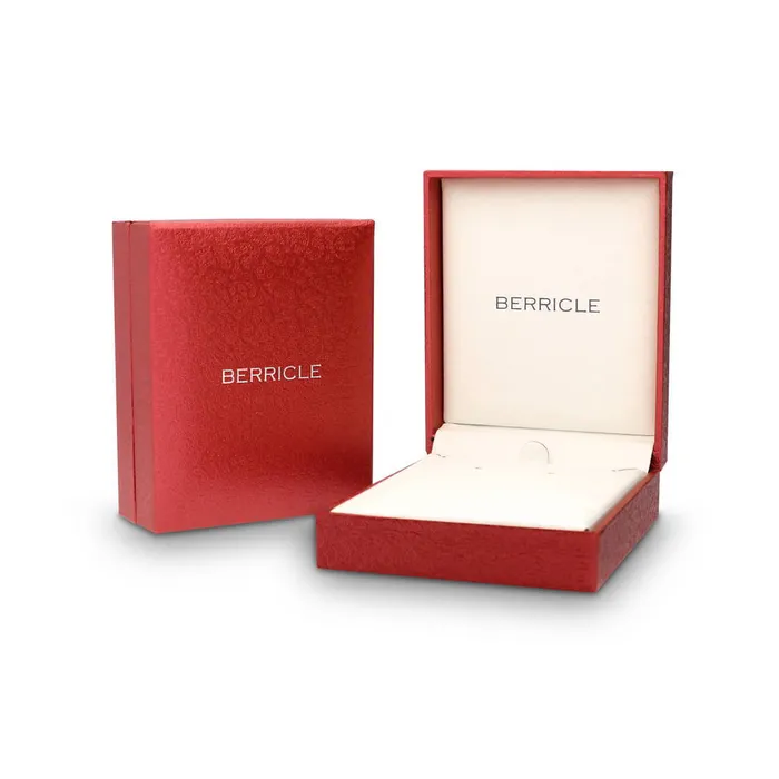 BERRICLE Necklaces Rhombus CZ Station Necklace in Sterling Silver