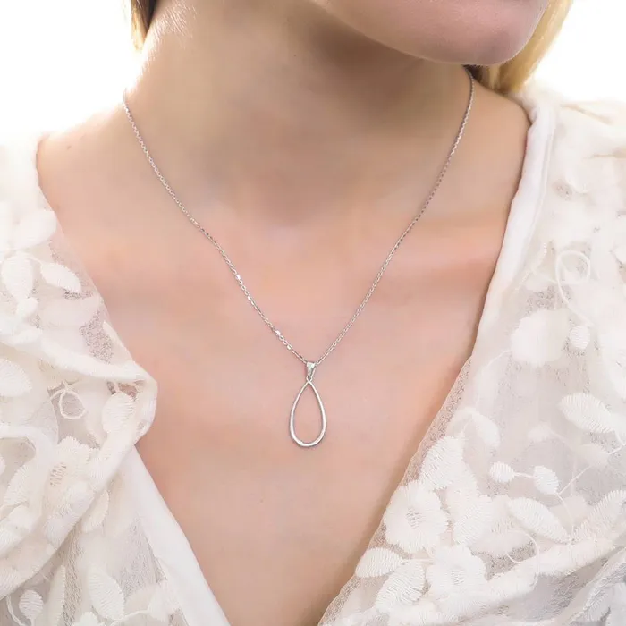 BERRICLE Necklaces Teardrop Necklace and Earrings in Sterling Silver