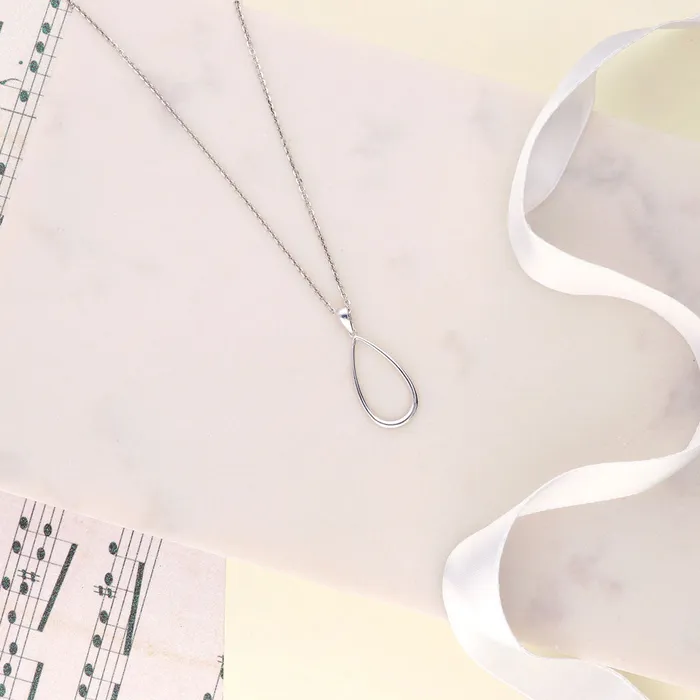 BERRICLE Necklaces Teardrop Necklace and Earrings in Sterling Silver