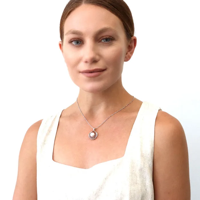 BERRICLE Woven Solitaire Button Cultured Pearl Necklace in Sterling Silver Necklaces