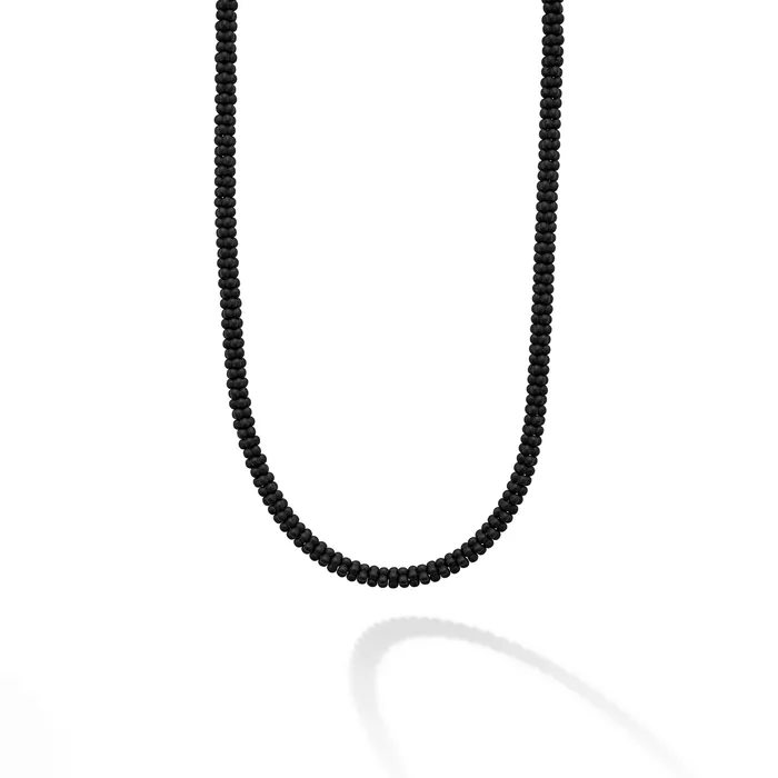 Black Caviar Matte Black Ceramic Beaded Necklace LAGOS Necklaces