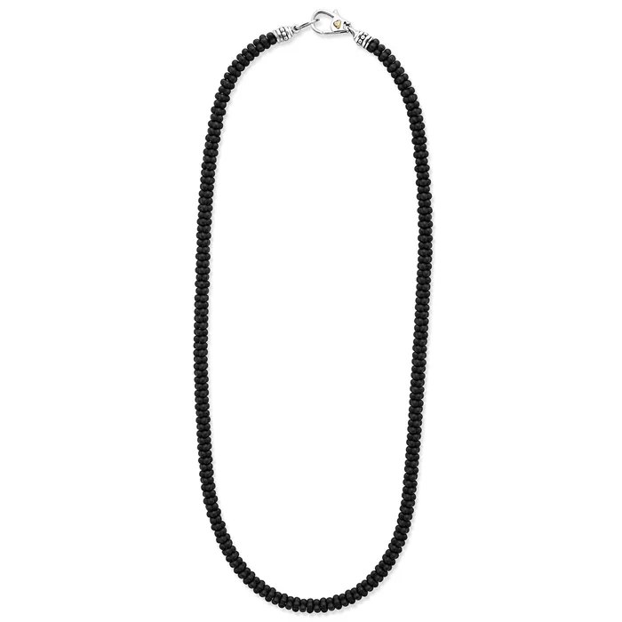 Black Caviar Matte Black Ceramic Beaded Necklace LAGOS Necklaces Black Caviar Matte Black Ceramic Beaded Necklace LAGOS Necklaces