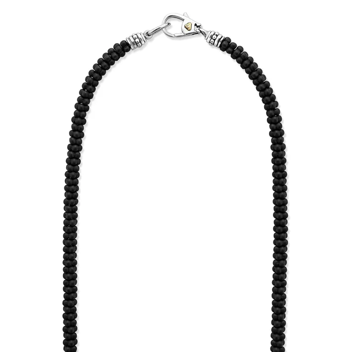 Black Caviar Matte Black Ceramic Beaded Necklace LAGOS Necklaces Black Caviar Matte Black Ceramic Beaded Necklace LAGOS Necklaces