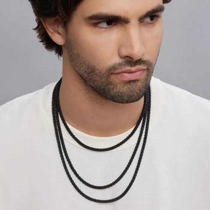 Black Caviar Matte Black Ceramic Beaded Necklace LAGOS Necklaces Black Caviar Matte Black Ceramic Beaded Necklace LAGOS Necklaces