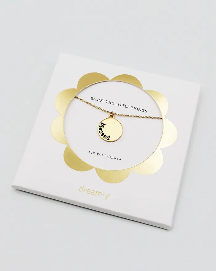 BLESSED Pendant Card Necklace 110222 Necklaces