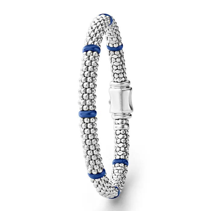 Blue Caviar Ultramarine Ceramic Station Caviar Bracelet 6mm LAGOS Bracelets Blue Caviar Ultramarine Ceramic Station Caviar Bracelet 6mm LAGOS Bracelets