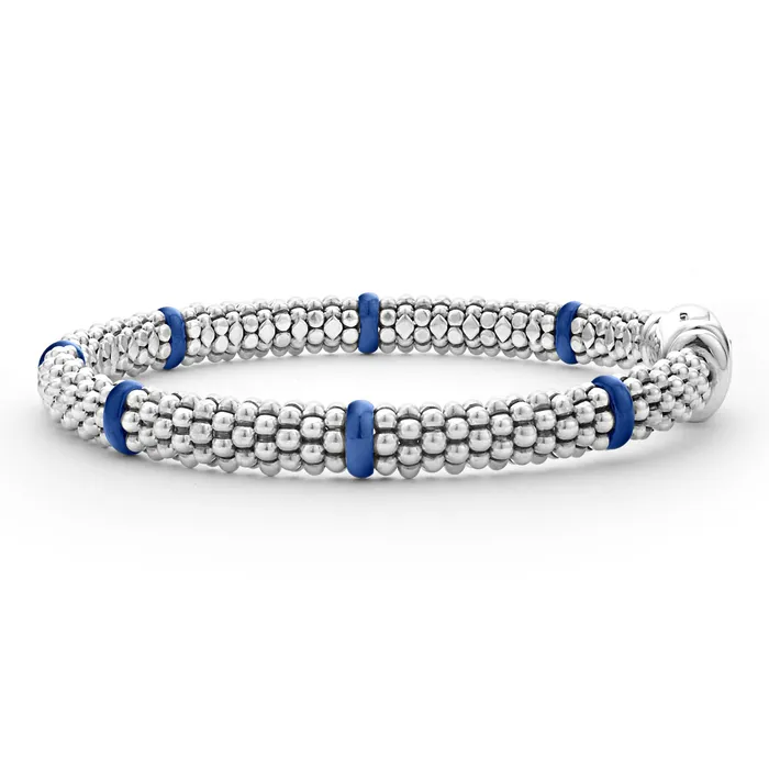 Blue Caviar Ultramarine Ceramic Station Caviar Bracelet 6mm LAGOS Bracelets Blue Caviar Ultramarine Ceramic Station Caviar Bracelet 6mm LAGOS Bracelets