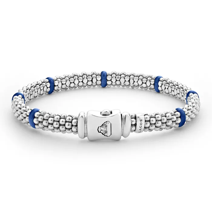 Blue Caviar Ultramarine Ceramic Station Caviar Bracelet 6mm LAGOS Bracelets Blue Caviar Ultramarine Ceramic Station Caviar Bracelet 6mm LAGOS Bracelets