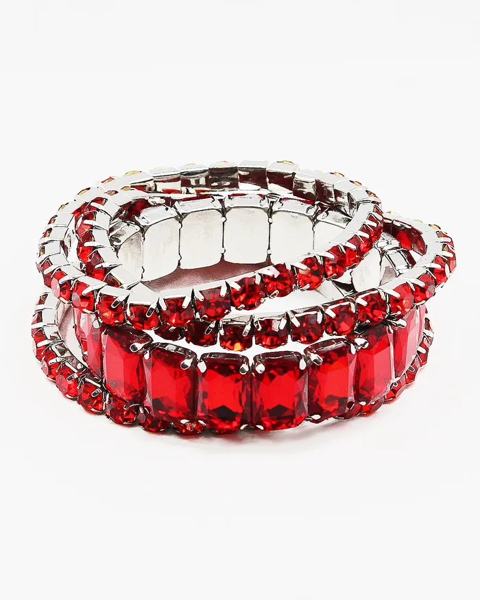 Bracelets CHECK20241 Faceted Crystal Stone Layered Bracelet Set Bracelets CHECK20241 Faceted Crystal Stone Layered Bracelet Set