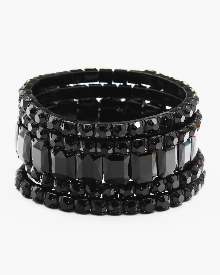 Bracelets CHECK20241 Faceted Crystal Stone Layered Bracelet Set Bracelets CHECK20241 Faceted Crystal Stone Layered Bracelet Set