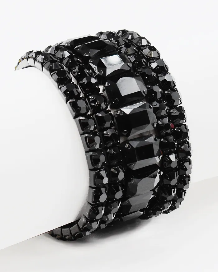 Bracelets CHECK20241 Faceted Crystal Stone Layered Bracelet Set Bracelets CHECK20241 Faceted Crystal Stone Layered Bracelet Set