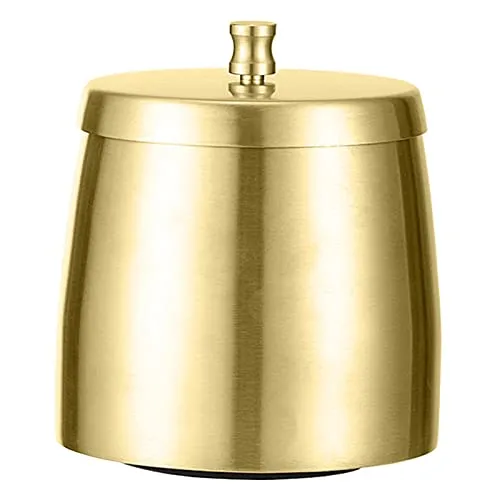 Bracelets Dropshipped via Social Commerce Network MILAAN Windproof Ashtray with Lid Stainless Steel Rainproof for Smoking Smokers Gold