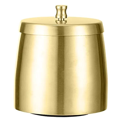 Bracelets Dropshipped via Social Commerce Network MILAAN Windproof Ashtray with Lid Stainless Steel Rainproof for Smoking Smokers Gold