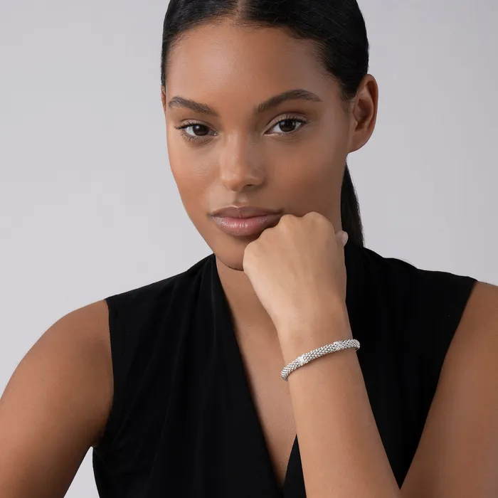Bracelets Embrace Three Station Silver X Diamond Bracelet 6mm Lagos Bracelets Embrace Three Station Silver X Diamond Bracelet 6mm Lagos