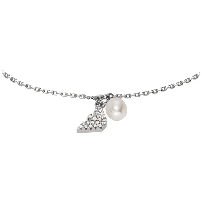 Bracelets Emporio Armani Emporio Armani Ladies Logo and Pearl Sterling Silver Bracelet Bracelets Emporio Armani Emporio Armani Ladies Logo and Pearl Sterling Silver Bracelet